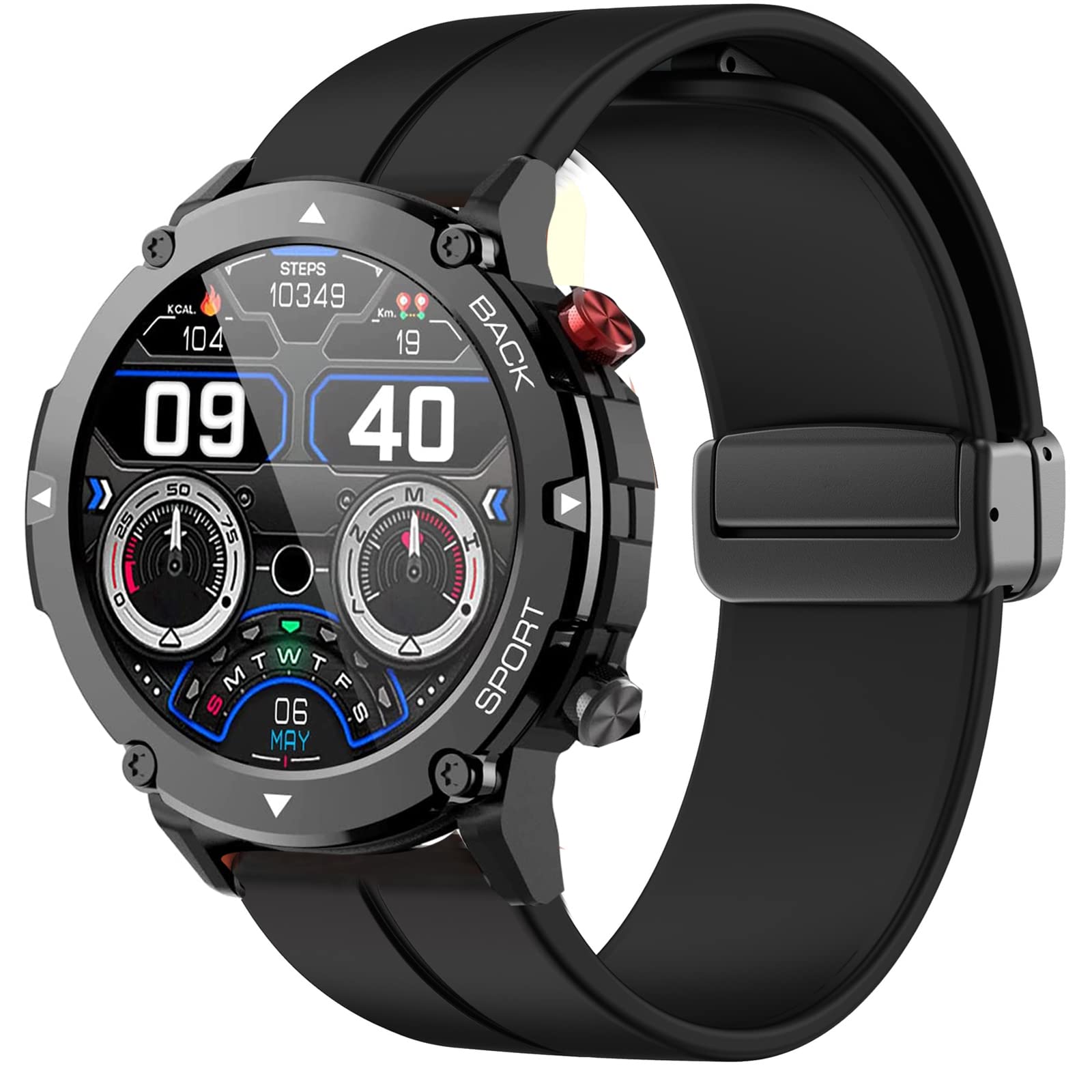 Compatible PUREROYI Smart Watch Straps Lamshaw Soft Silicone Magnetic Buckle Sport Wristband Replacement Straps Compatible for PUREROYI 1