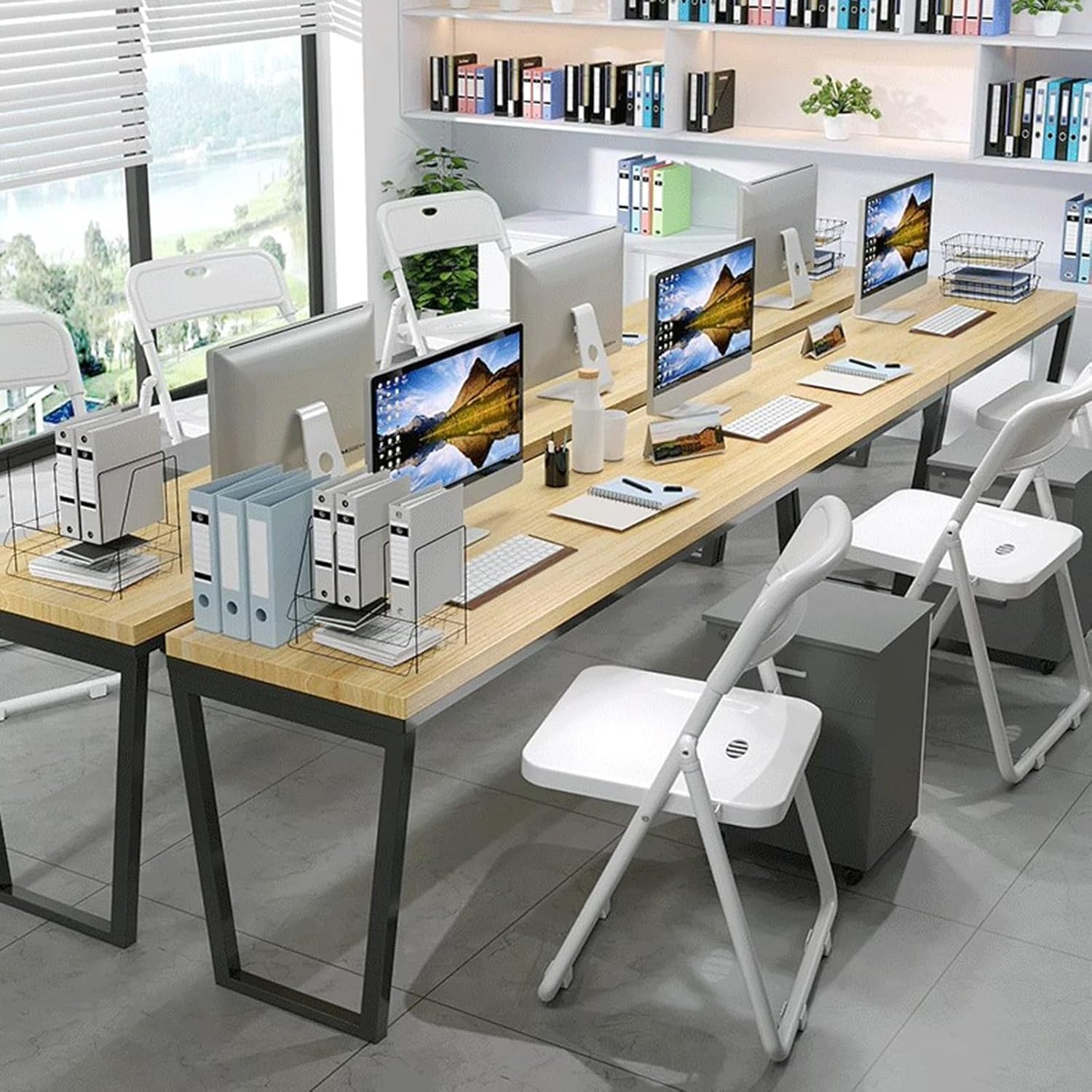 Outdoor Plastic Chair Adult High Simple Home Back Office Conference (Color : Blue) (Blue)