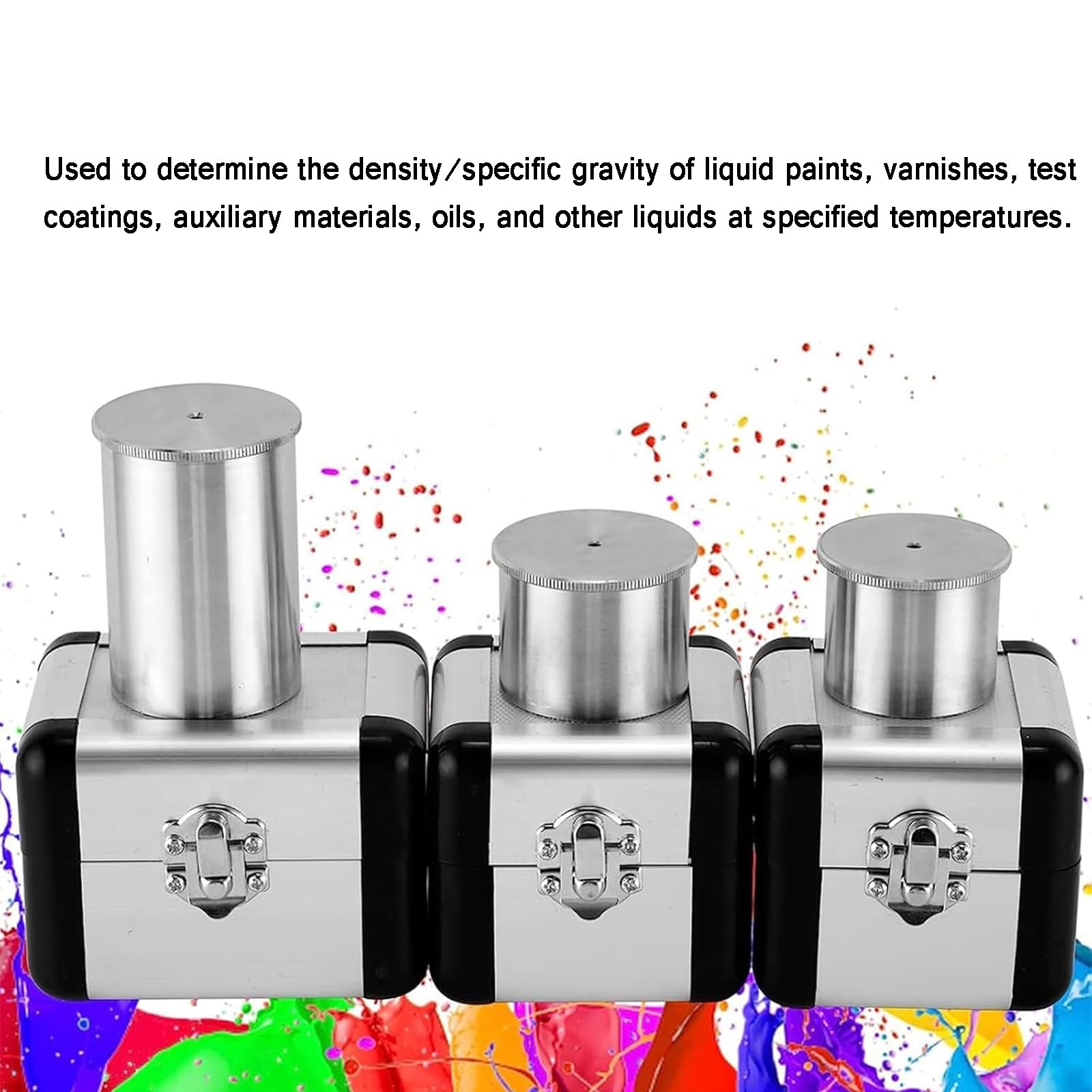 Gobelet De Densité pour Peinture (37 Mm/50 Mm/100 ML), en Acier Inoxydable, avec Boîte De Rangement. Précision De Mesure : 1 MG. Idéal pour Tester Les Peintures Et Les Produits Auxiliaires