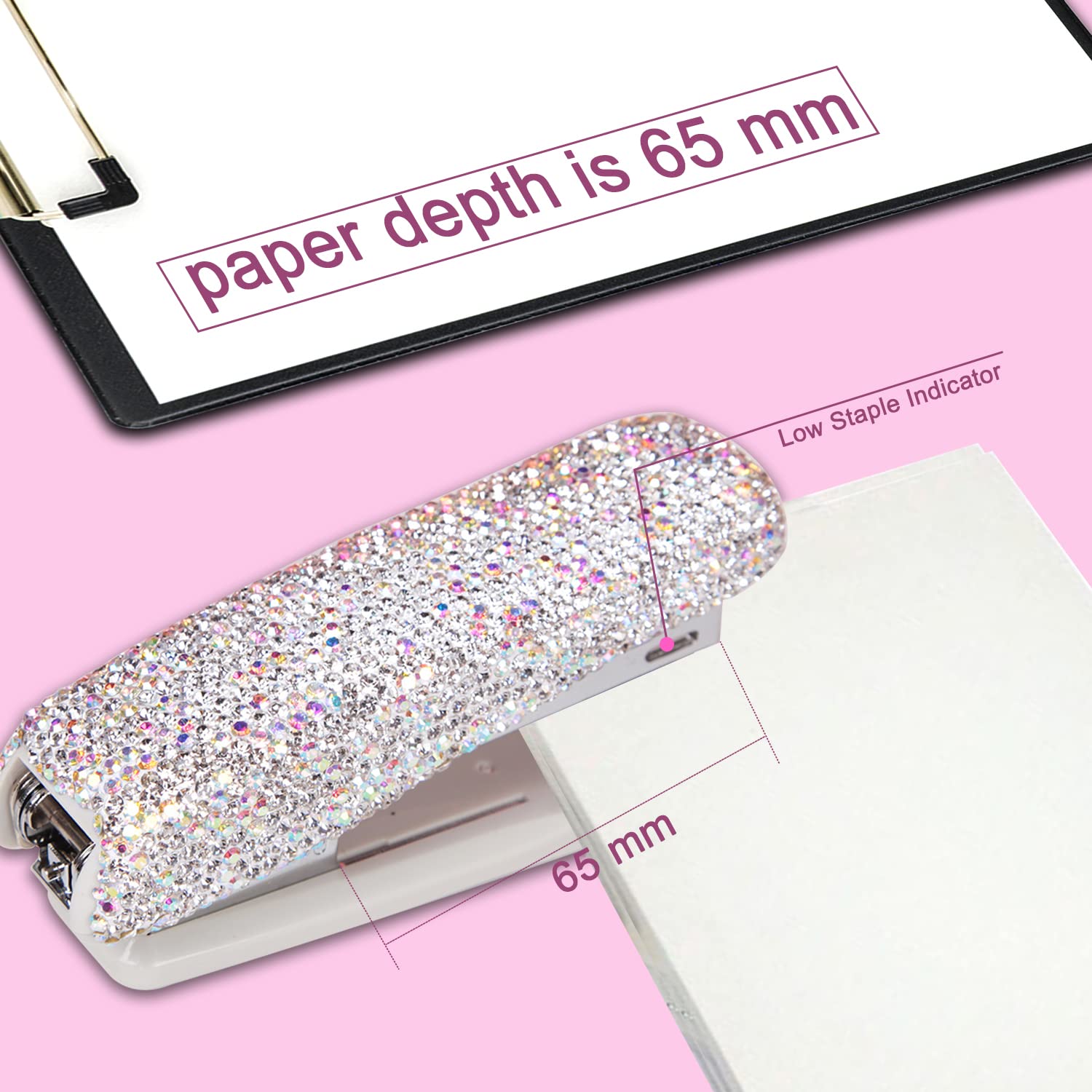 Red Rhinestone Stapler Snapklik.com : TISHAA Bling Crystal Dazzling Rhinestone Full Size ...
