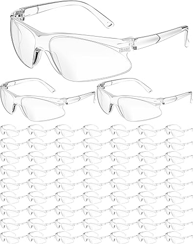 Xuhal 100 pares de gafas de seguridad a granel transparentes protección ocular Ansi Z87.1 protección sobre gafas