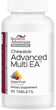 Bariatric Advantage Chewable Advanced Multi EA - High Potency Daily Multivitamin with Iron for Bariatric Surgery Patients - Mixed Fruit Flavor - 60 Count