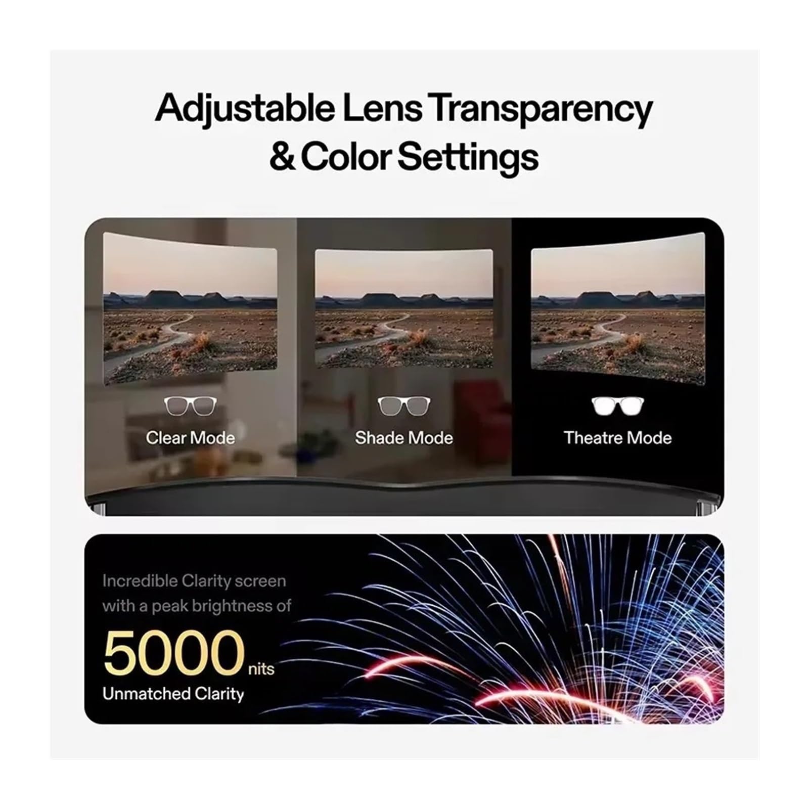 Gafas Inteligentes de Realidad Aumentada con Pantalla HD de 4,77", 3DoF, Efecto de Vuelo Espacial, 3D Real, compatibles con iPhone, Mac, Switch, PS5, Juegos y Cine Privado. ¡Nuevas!