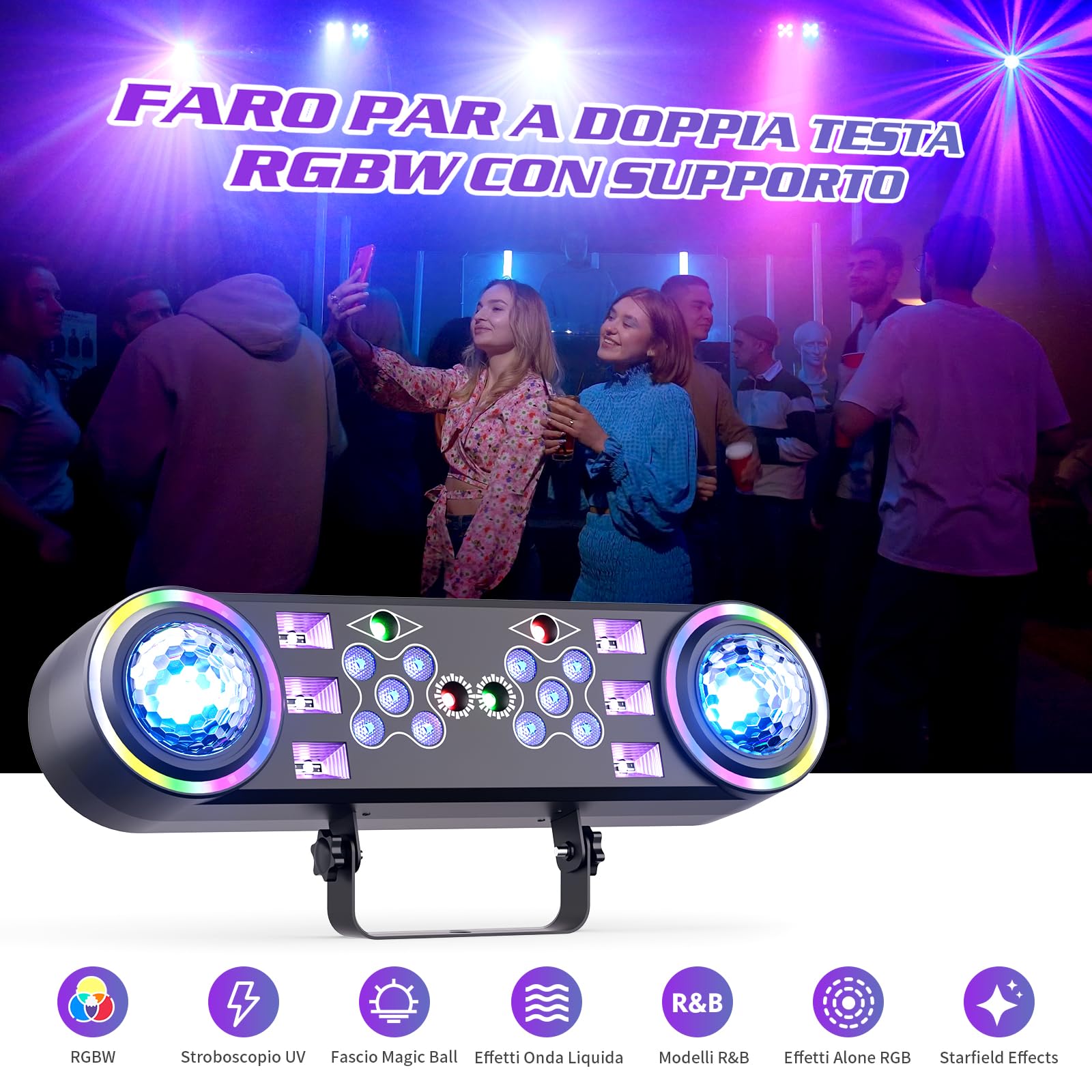 Luce per Feste in Discoteca 7 in 1,Luce per DJ con Treppiede Telescopico e Borsa per il Trasporto,Luce Stroboscopica per Feste con Telecomando Adatta per Natale in Casa Discoteca,Halloween