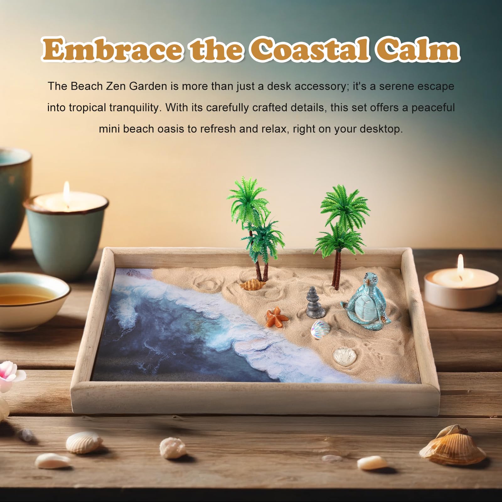 Amazon.com: Beach Mini Zen Garden Kit for Desk Decor,Sea Turtle