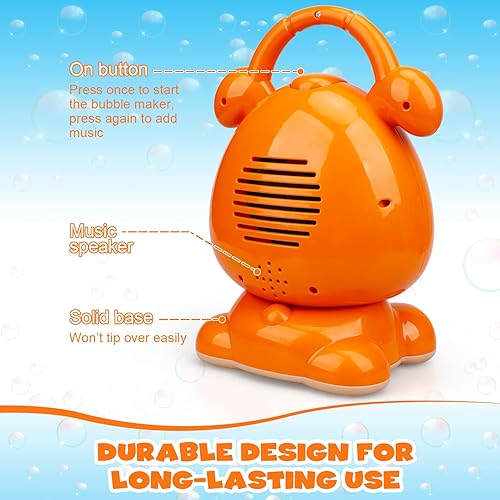 Miniatura 6 de TOY Life Máquina para hacer burbujas para niños, máquina automática de burbujas para exteriores, más de 3000 burbujas, soplador de burbujas,