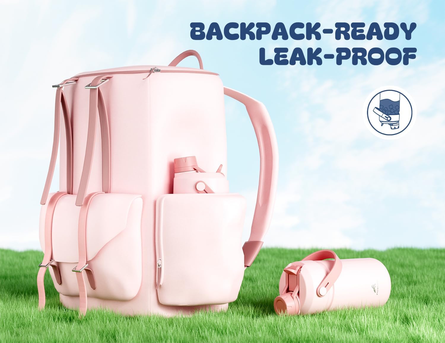 POWCAN 2 Pack 12 oz Kids Insulated Water Bottle for School: Leakproof, 2-in-1 Straw Spout Lid, BPA-Free, Keep Cold 24 Hrs, Stainless Steel Cup for Sports, Travel, Gift for Girls Boys Daughters Sons - Image 5