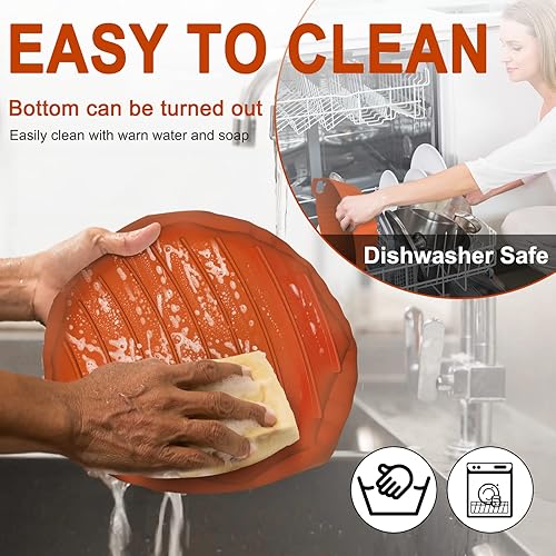 Vista 25 de Forros rectangulares de silicona para freidora de aire, paquete de 2 forros de freidora de aire de 8.0 pulgadas, forros de freidora de aire dobles