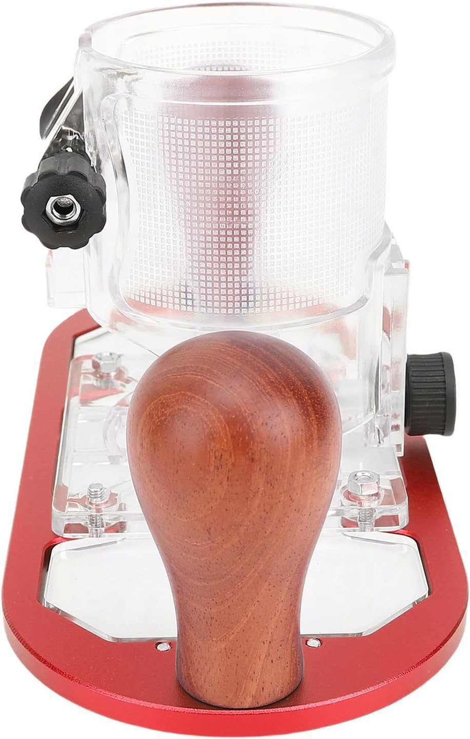 Aluminum Alloy Router Fixed Base with Adjustable Depth Wood Handles Transparent Design for Trimming Machine Woodworking Tasks