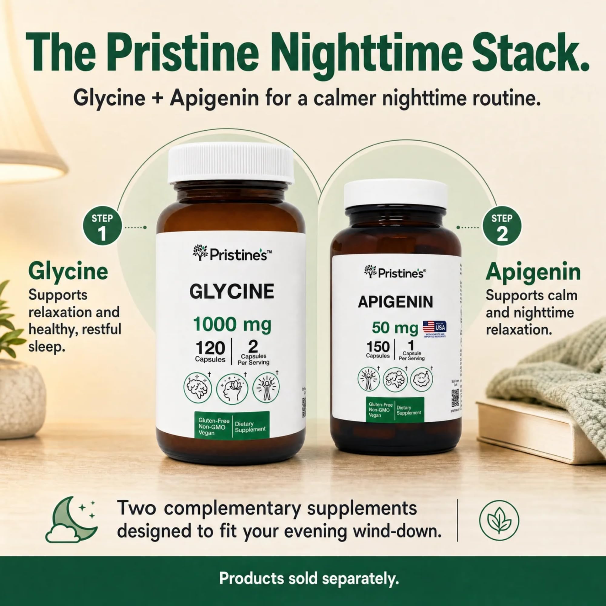 PRISTINE'S Glycine 1000mg Capsules Amino Acid for Sleep & Collagen Support — Amazon image 5