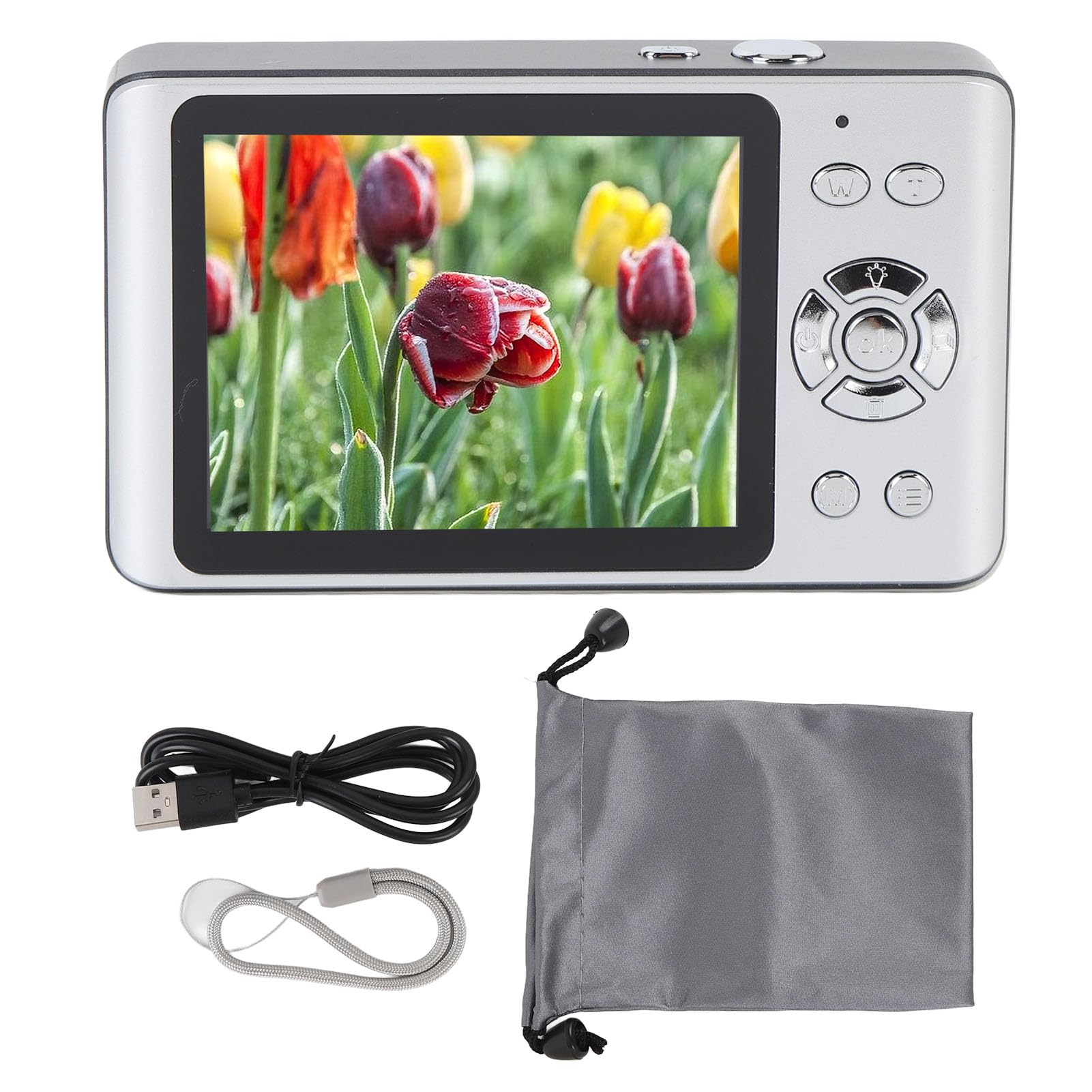 Camera Digitale 4K con Zoom 18x da 64 MP, Punto Automatico e Fotocamera di Tiro, Fotocamera Compatta per Principianti (SILVER)