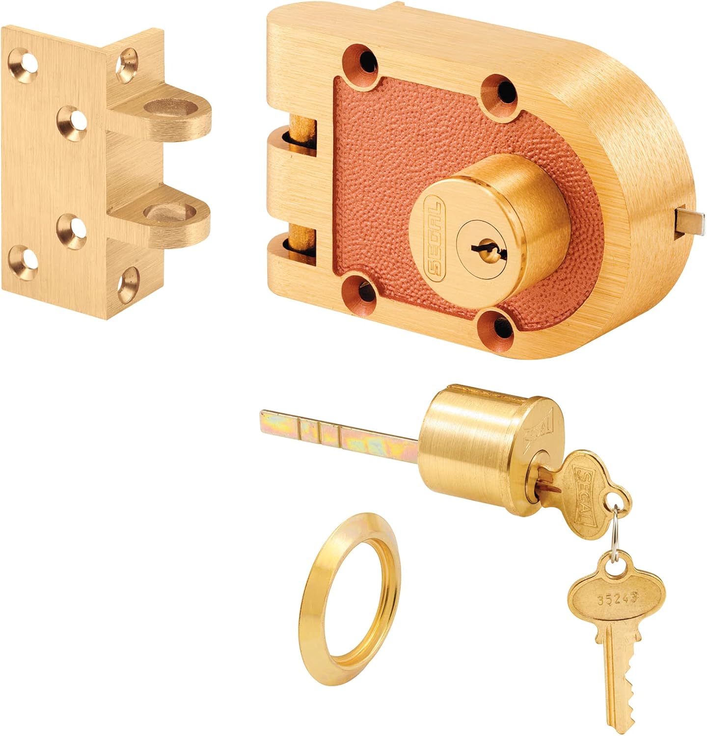 Segal SE 19716 Bronze Deadlock with Double Cylinder and Angle Strike