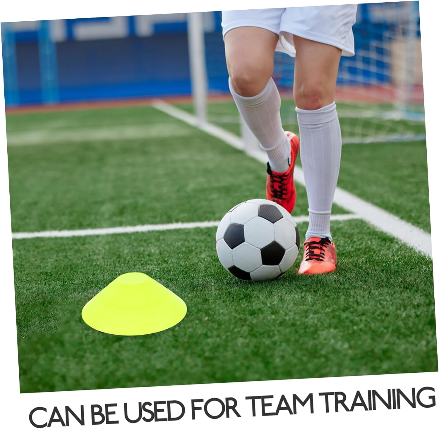 WOONEKY 25pcs Agility Training Cones for Soccer Practice Flexible Field Markers for Use Enhance Team Coordination and Skill Development