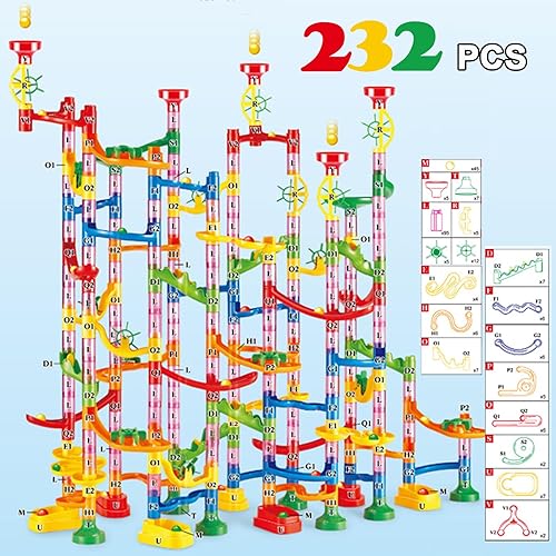 Miniatura 2 de Juego de 232 piezas de juguetes de mármol de alta calidad, juguete educativo de bloques de construcción STEM, juego de carreras de pista de mármol