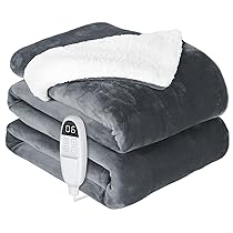 anysun Coperta Elettrica Matrimoniale, Termocoperta 200 x 180 cm, 6 Livelli di Temperatura, Timer 8-10 Ore, Spegnimento Automatico, Plaid Riscaldabile per Divano Letto di Casa, Lavabile in Lavatrice