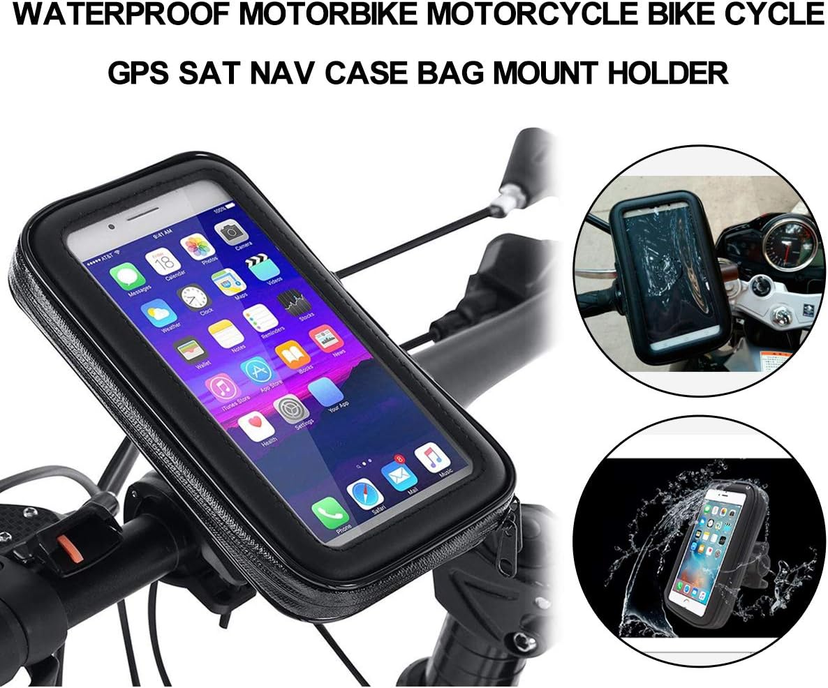 Waterproof 6" Motorbike Motorcycle Bike Cycle GPS SAT NAV Case Bag Mount Holder