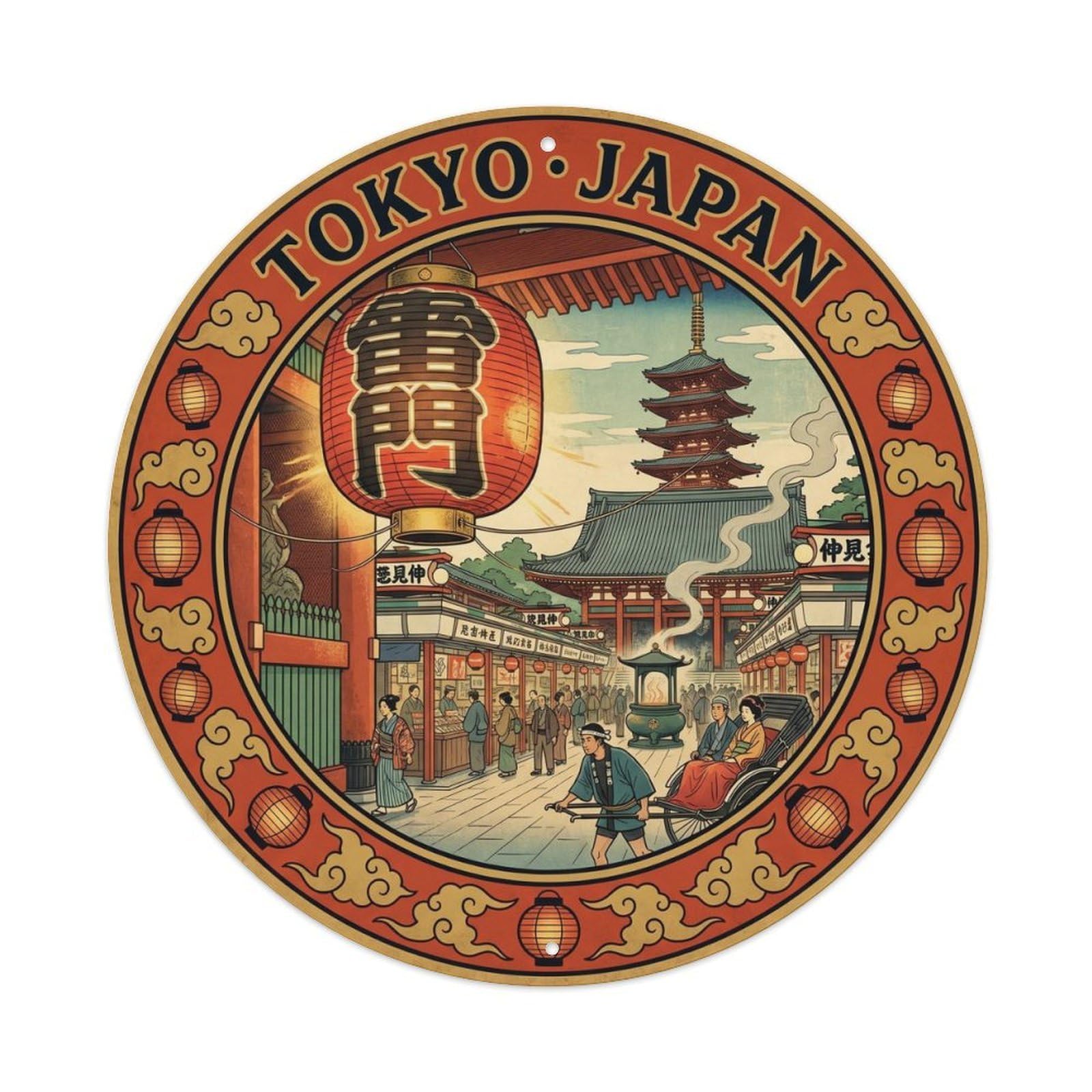 Senso Ji Tokyo Asakusa Thunder Temple Travel Heritage Metal Tin Sign