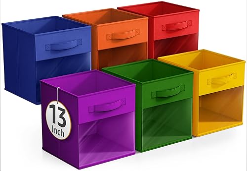 Miniatura 7 de Sorbus Contenedores de almacenamiento de 13 pulgadas con ventana transparente, 6 cestas plegables para organizar ropa, juguetes, libros, cubos de
