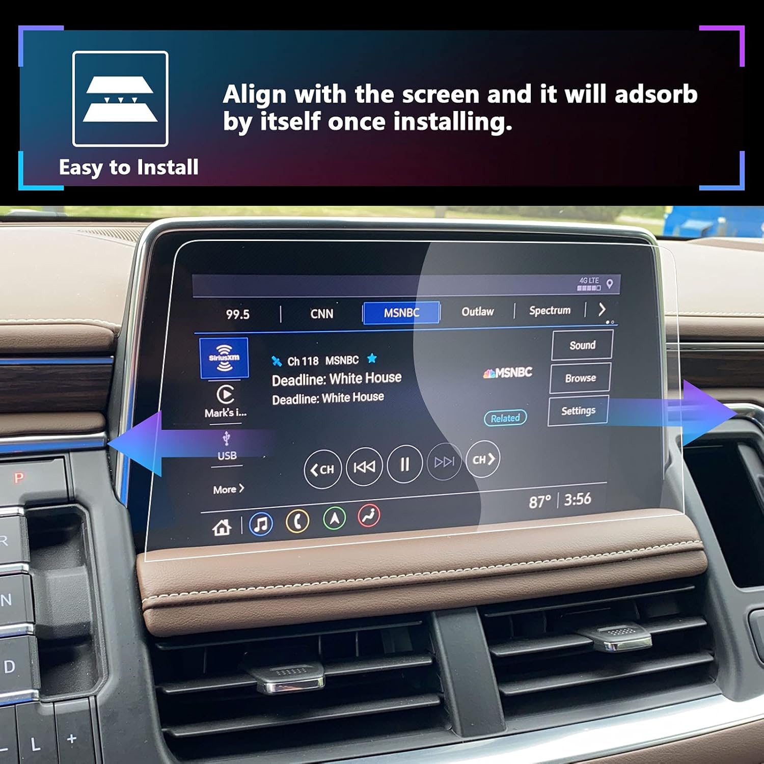 sxcy screen protector for 2021 2022 2023 chevy tahoe yukon suburban 10 2 inch touch screen protective film tempered glass hd clear 9 hardness 2023 tah