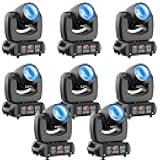 8-Pack HOLDLAMP 120W Moving Head DJ Lights,18-Facet Prism Stage Lighting 8 Gobos and 8 Colors Spotlight with DMX and Sound Activated Modes