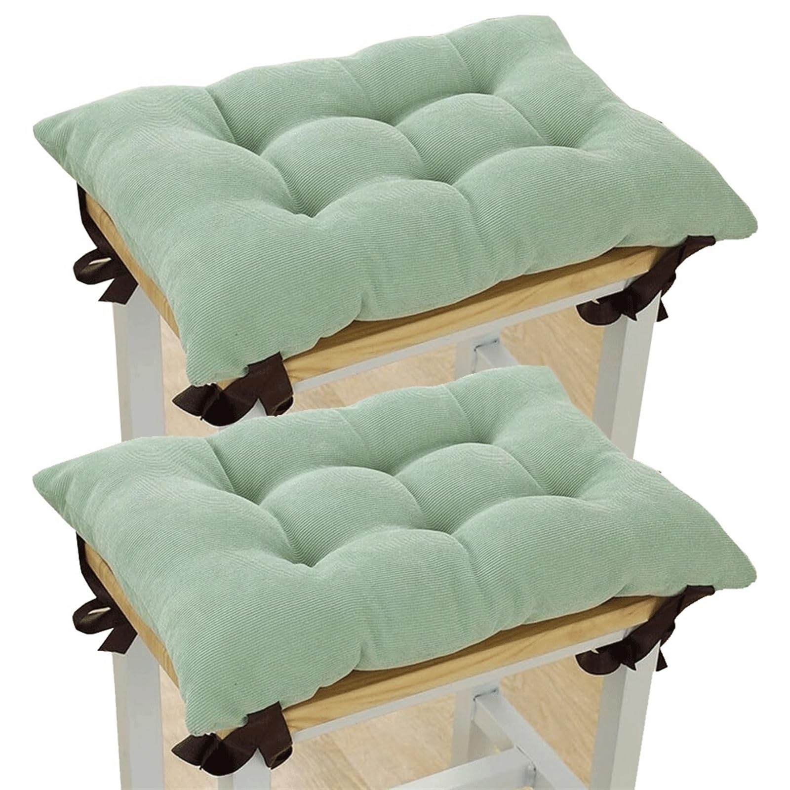 Uyeoco S11 Set Of 2 Soft Corduroy Seat Pad With Ties For Stool, 35X24cm Rectangle Stools Cushions Thick Cotton Padded Seat Cushions For Home Outdoor Garden Classroom(S11)