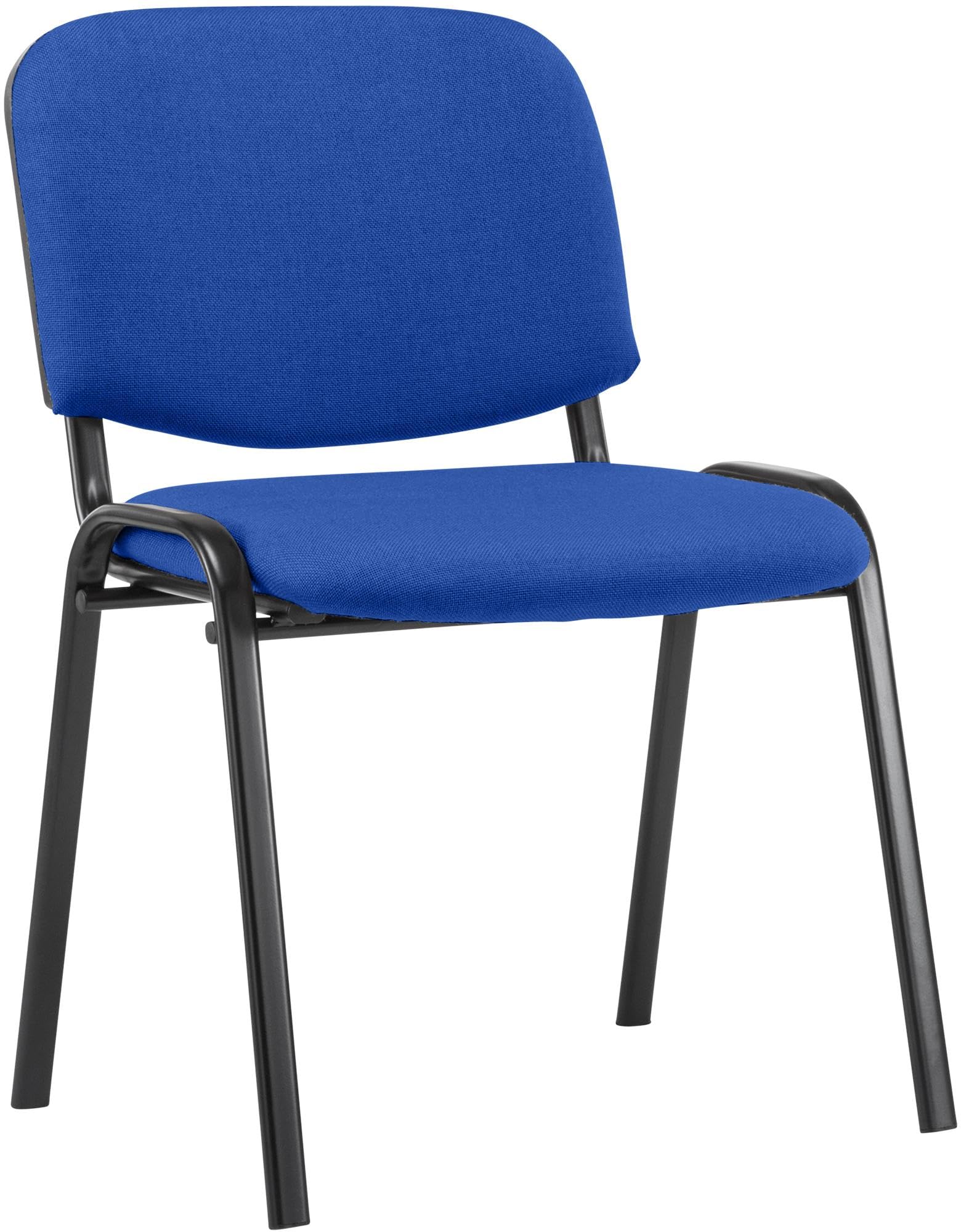 CLP Chaise Visiteur Empilable Ken en Tissu I Chaise De Reception Confortable avec Dossier Et Pieds en Métal Robuste, Couleur:Bleu