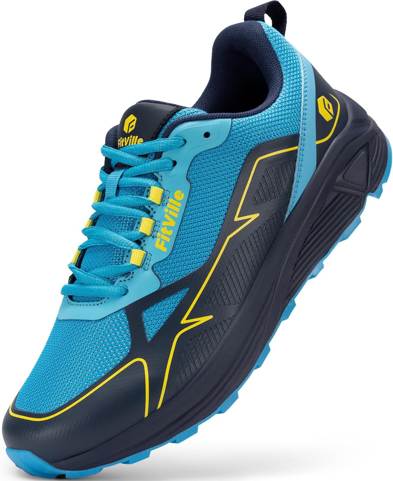 FitVille Mens Shoes Wide Walking Sneakers Non-Slip Trail Running Shoes