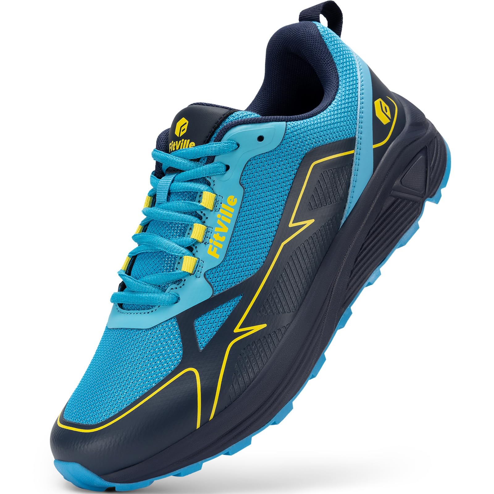 Mens Wide Trail Running Shoes Walking Sneakers with Arch Support