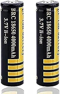 Battery 3.7 Ion Battery 4000mah Large Capacity Battery Button Top Batteries for LED Flashlight Torch, Head Lamp,Doorbells(2 Pcs)