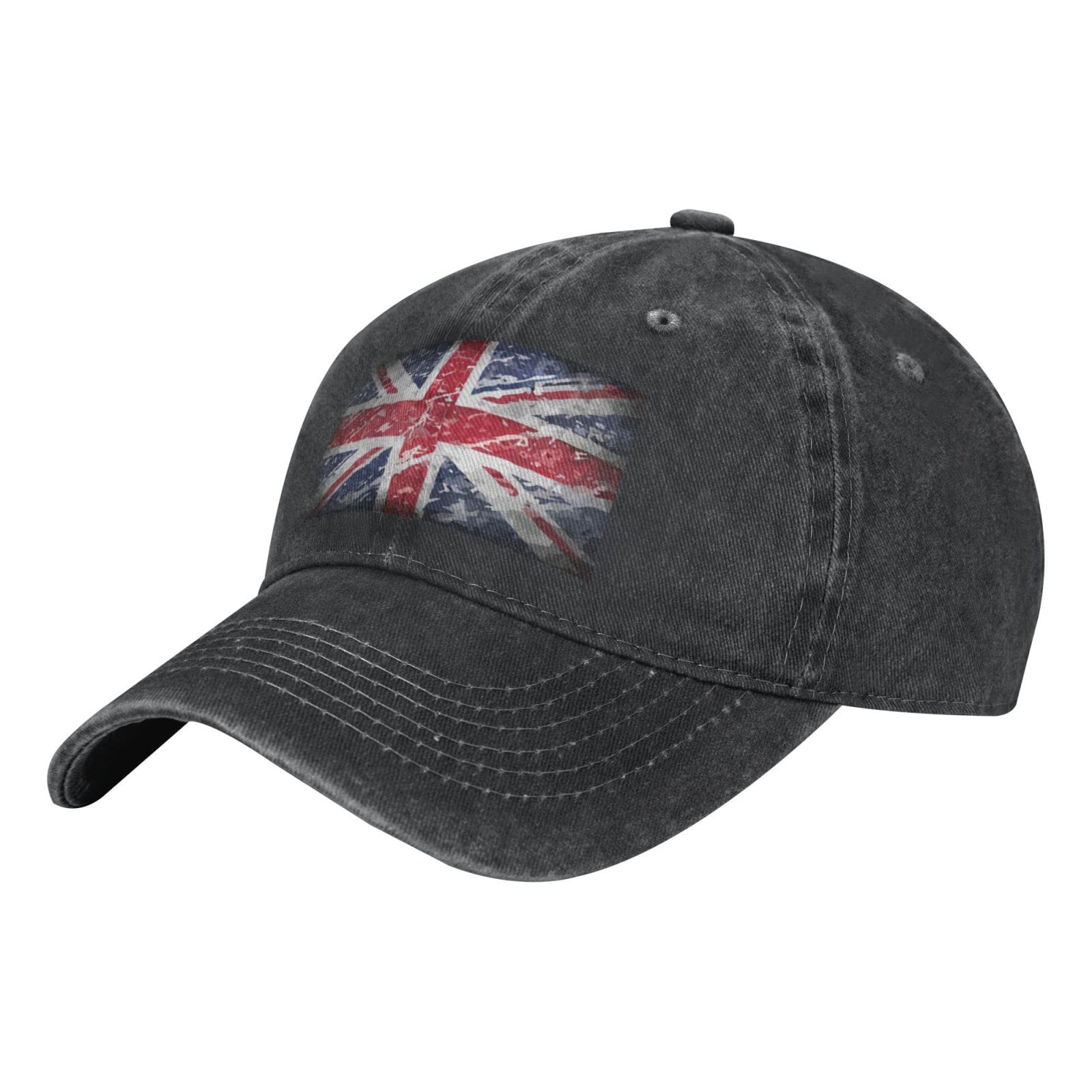 GTDEALS Unisex Vintage Baseball Cap Adjustable British Jack England Flag Baseball Casquette Hat Cowboy Dad Hat Black