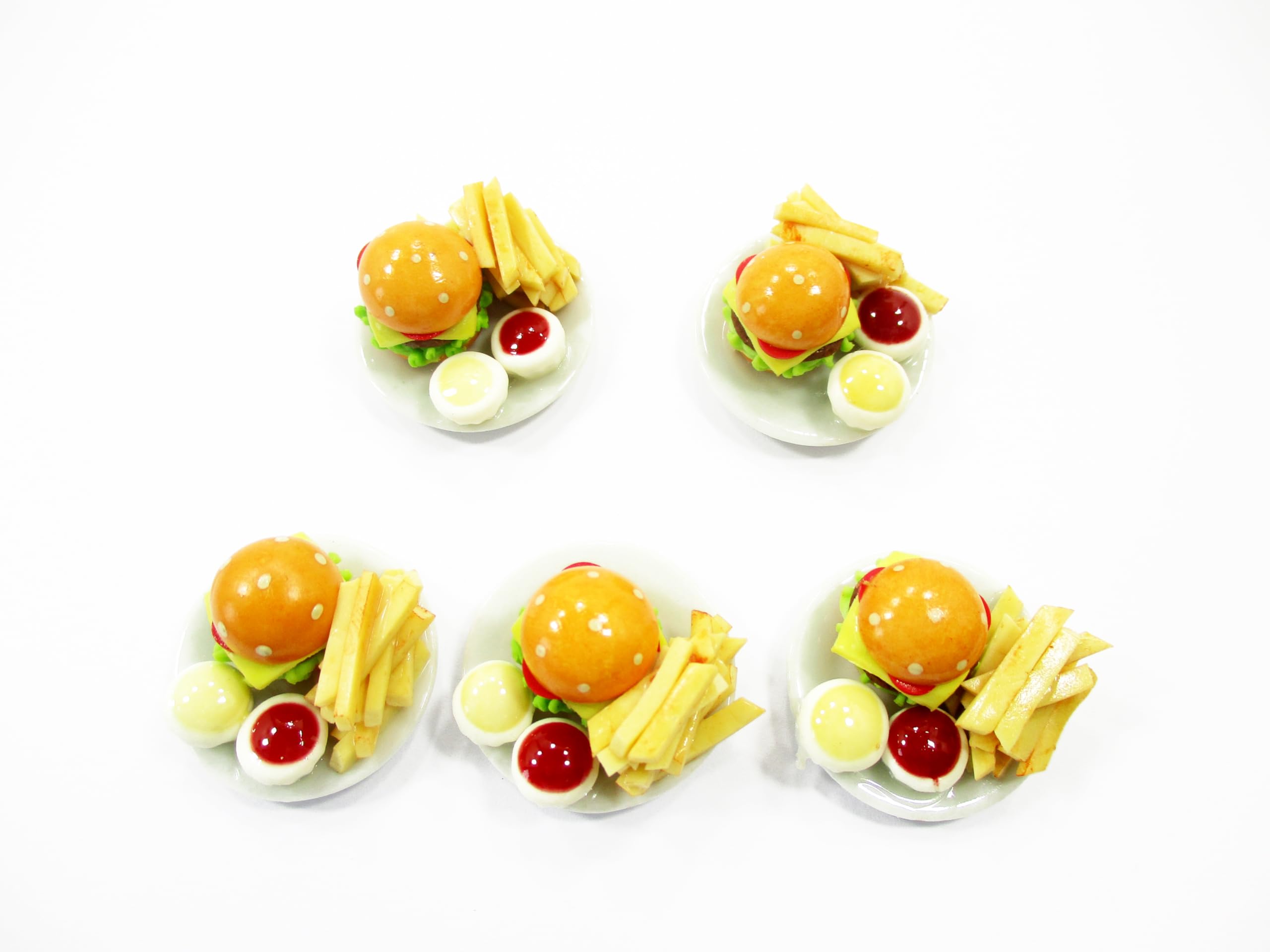 Amazon.com: Dollhouse 5 Cheese Burgers French Fries Plate 25mm 1