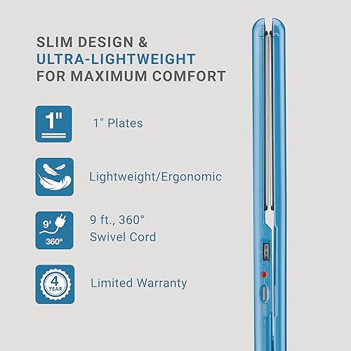 Miniatura 15 de Nano Titanium Ultra-Thin Hair Straightener, Professional Flat Iron for All Hair Types Negro,Azul,Mist,Rosa