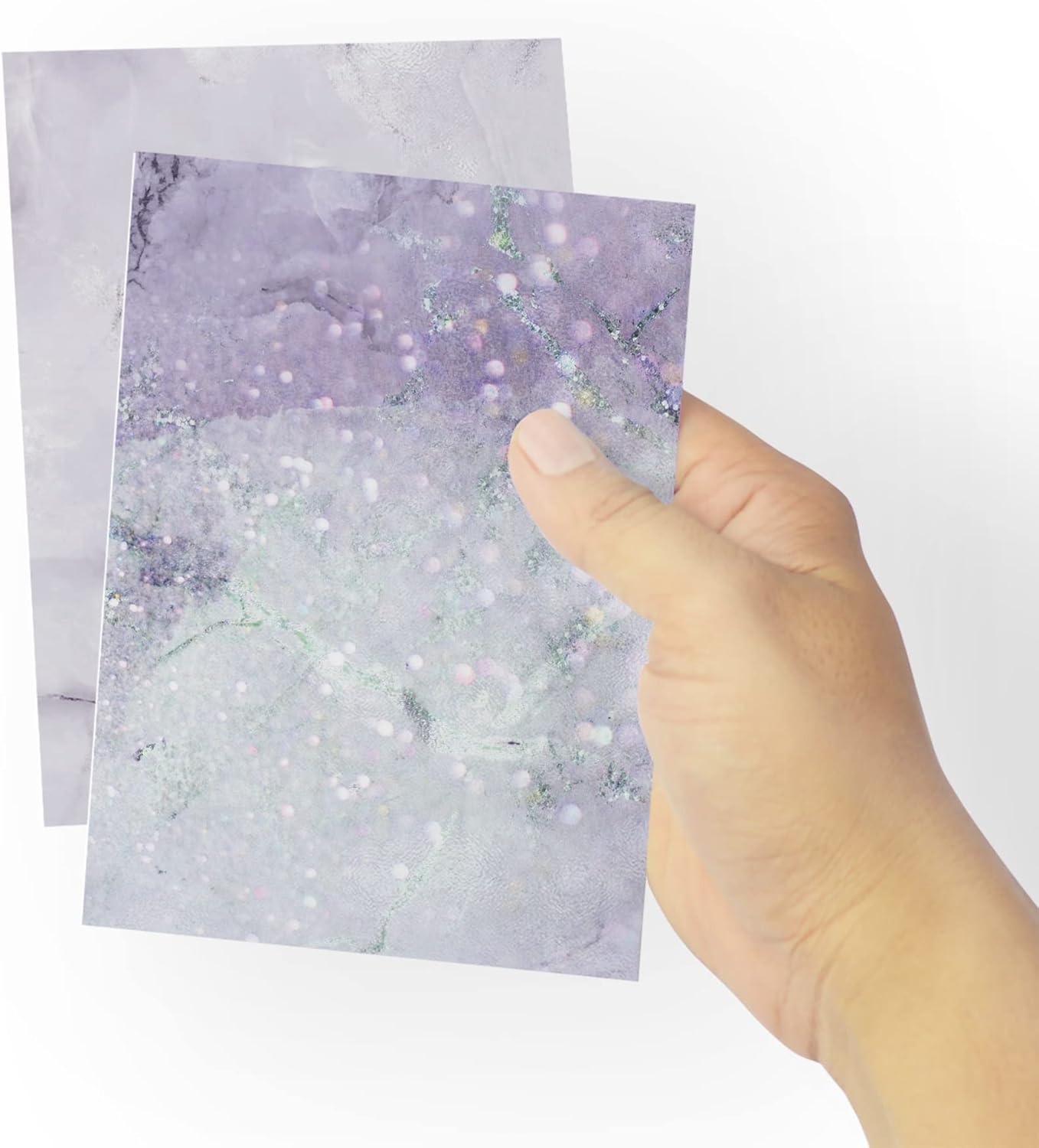 All Occasion Abstract Greeting Cards Boxed Set - 24 Blank Just Because or Thank You Cards w/White Envelopes - Marbled Agate Designs on High-Quality Card Stock by RitzyRose (Pink Lavender)