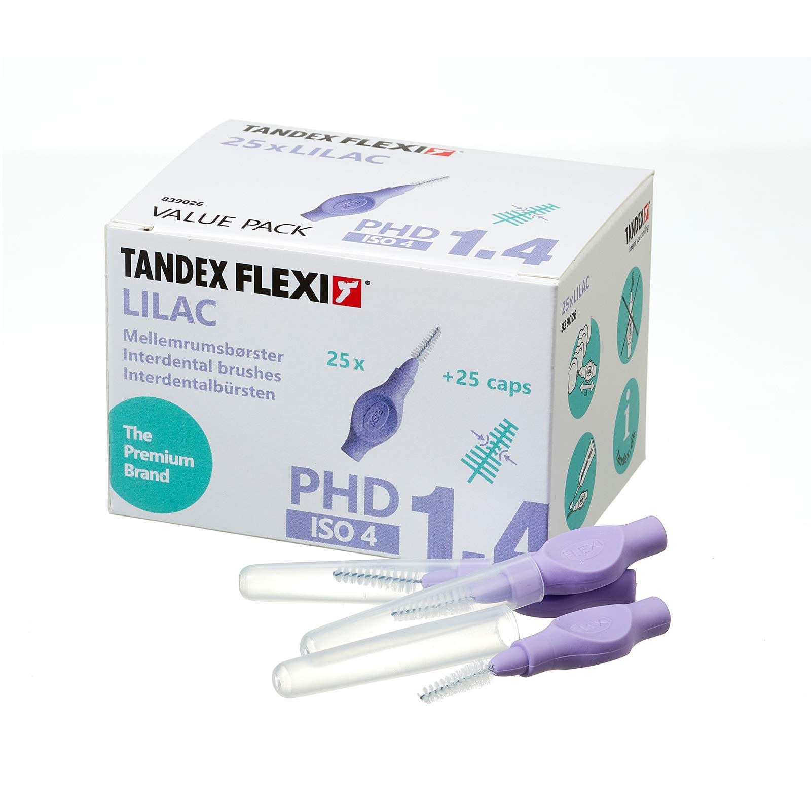 Tandex Flexi 25 cepillos interdentales - Lilac 1,4 mm, paquete de 1