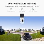 ANSQUE Security Cameras Wireless Outdoor Home System, No Monthly Fees, Solar Powered, 360°Pan & Tilt, Auto Human Tracking, AI Human Detection, 2K Color Night Vision, Local Storage, 4-Camera Kit