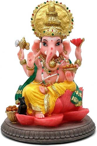 Miniatura 6 de alikiki Estatua de Ganesha - Artículo de regalo indio – 6.8 pulgadas hindú Dios Señor Ganesh Ganpati ídolo para la oficina en casa india, altar
