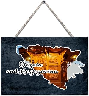 Bosnia And Herzegovina Landmark Scenery 12×16in Wood Sign Bosnia And Herzegovina Wood Hanging Sign Plaque Decorative Wall Art Decor Garden Bar Cafe Man Cave Beach House Decor New Home Gift