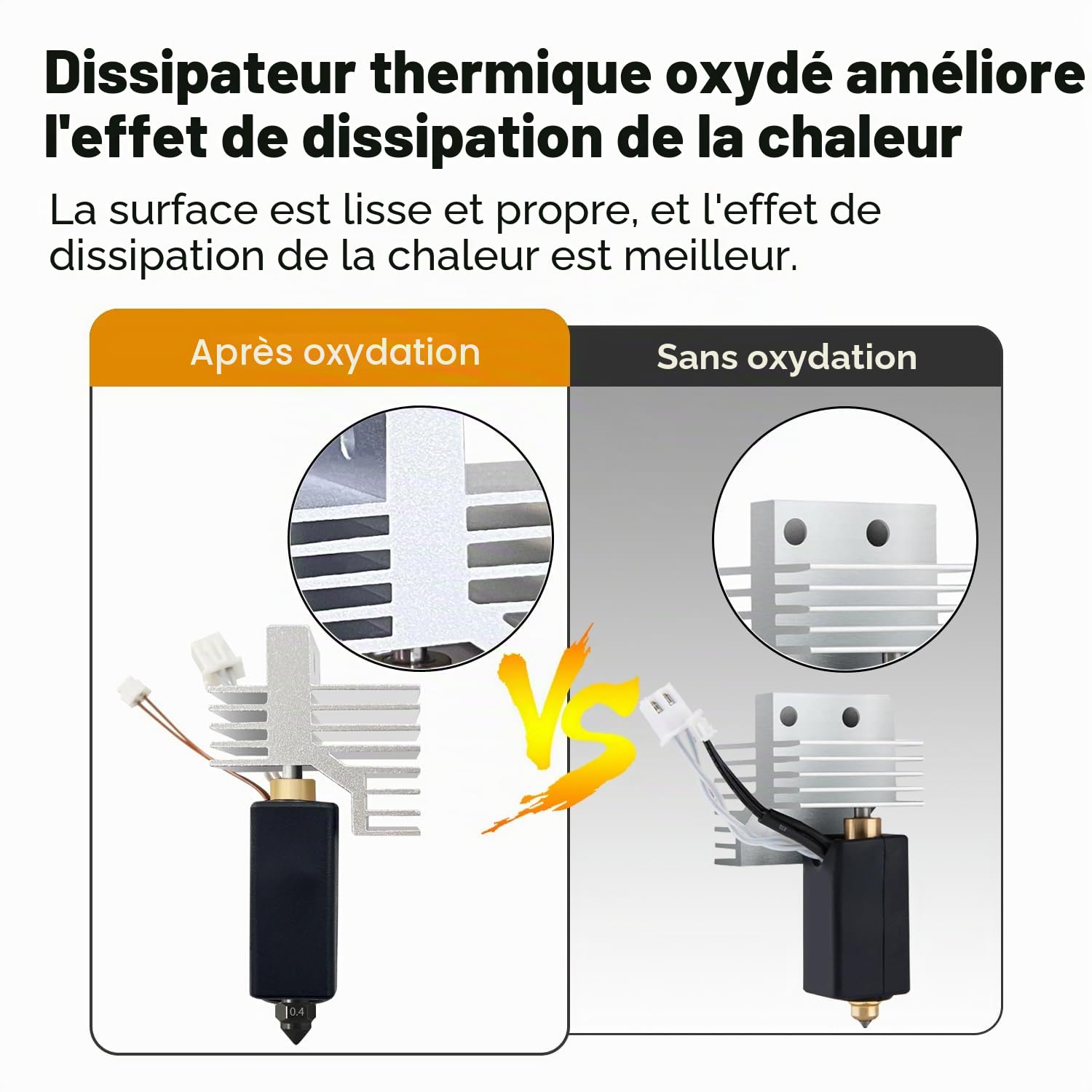 HzdaDeve Lot de 2 têtes d'extrusion en acier trempé en céramique pour Centauri Carbon 2/CC2, kit extrudeur, cartouche chauffante, couvercle en silicone, bloc chauffant avec buses trempées