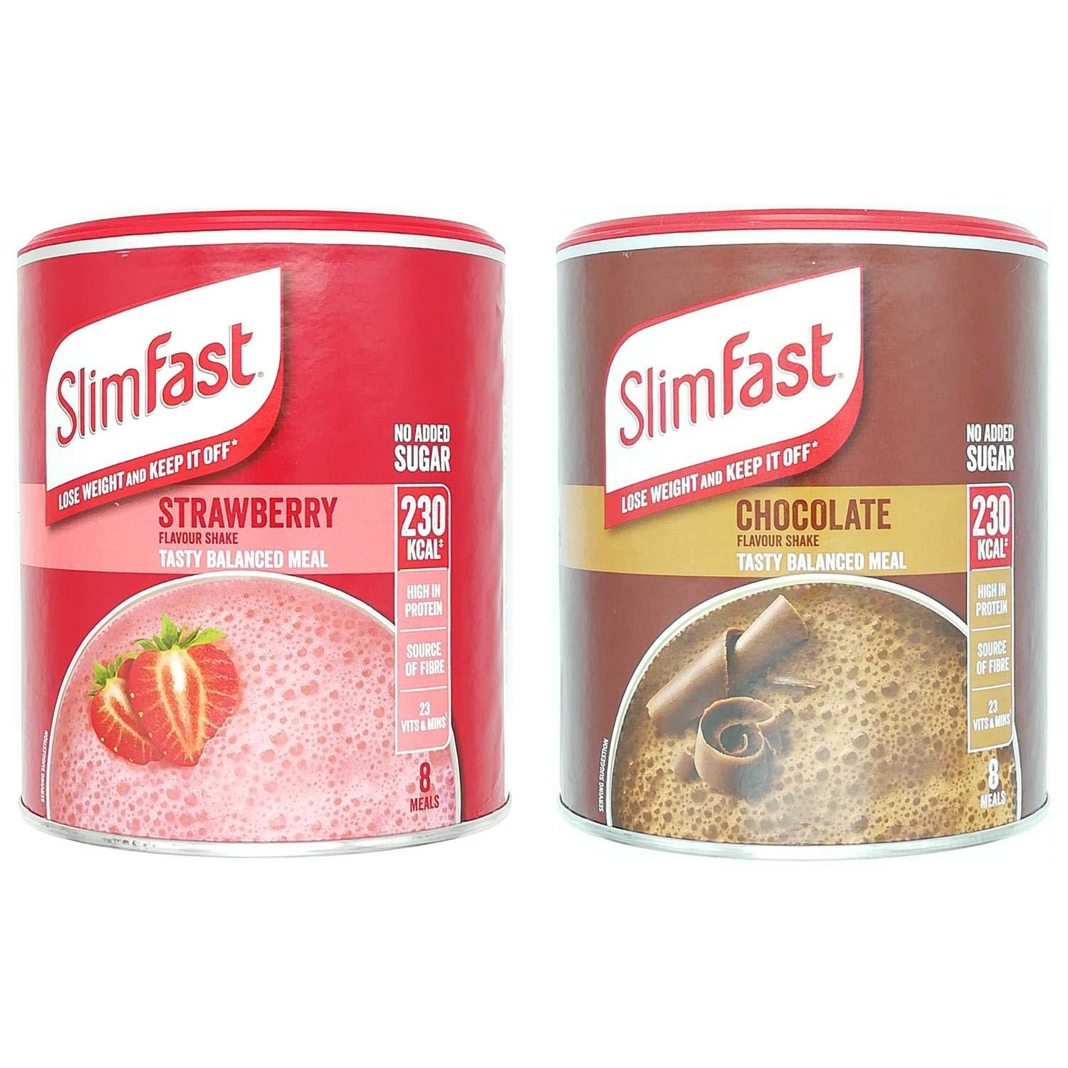 SlimFast KIT Made of High Protein Meal Replacements Shakes Chocolate 300g, Strawberry 292g, 2 Flavours in One Handy Kit