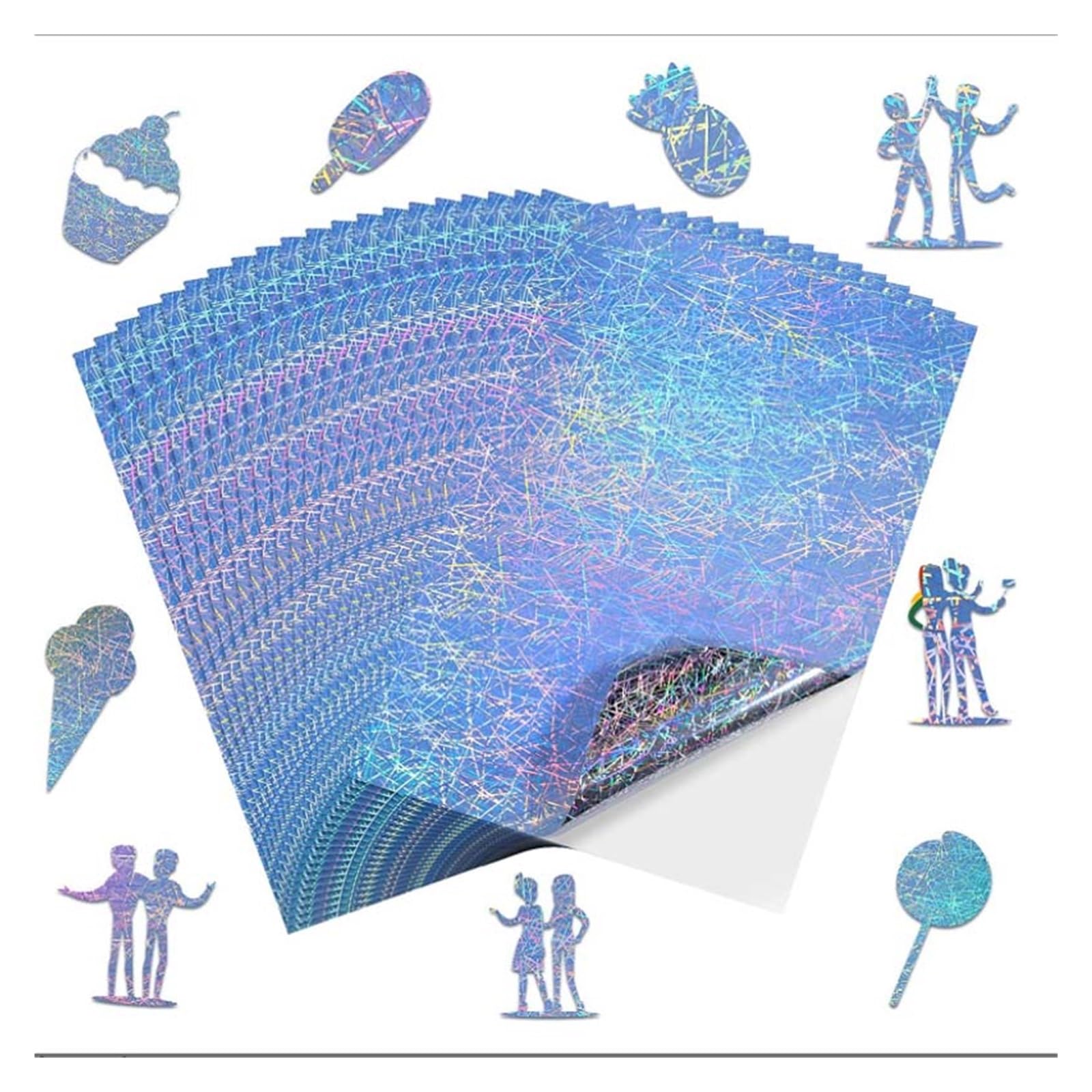 20 arkuszy holograficzny papier winylowy do druku A4 rozmiar tęczowy papier do druku do drukarek atramentowych i laserowych Lucky (Color : Diamond)