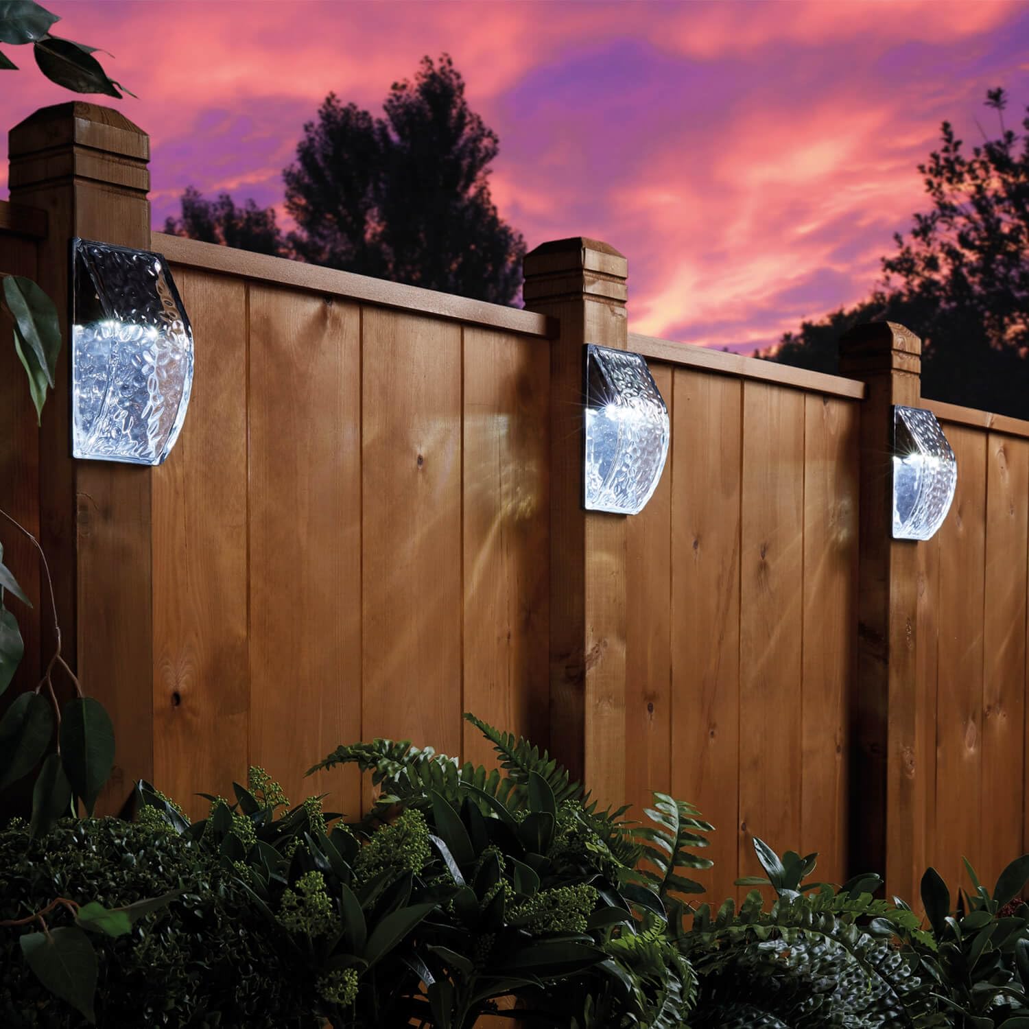 Coopers of Stortford - Glass Effect Solar Wall Lights - Outdoor LED Lighting with Smart Dusk Sensor for Fences Walls and Doorways
