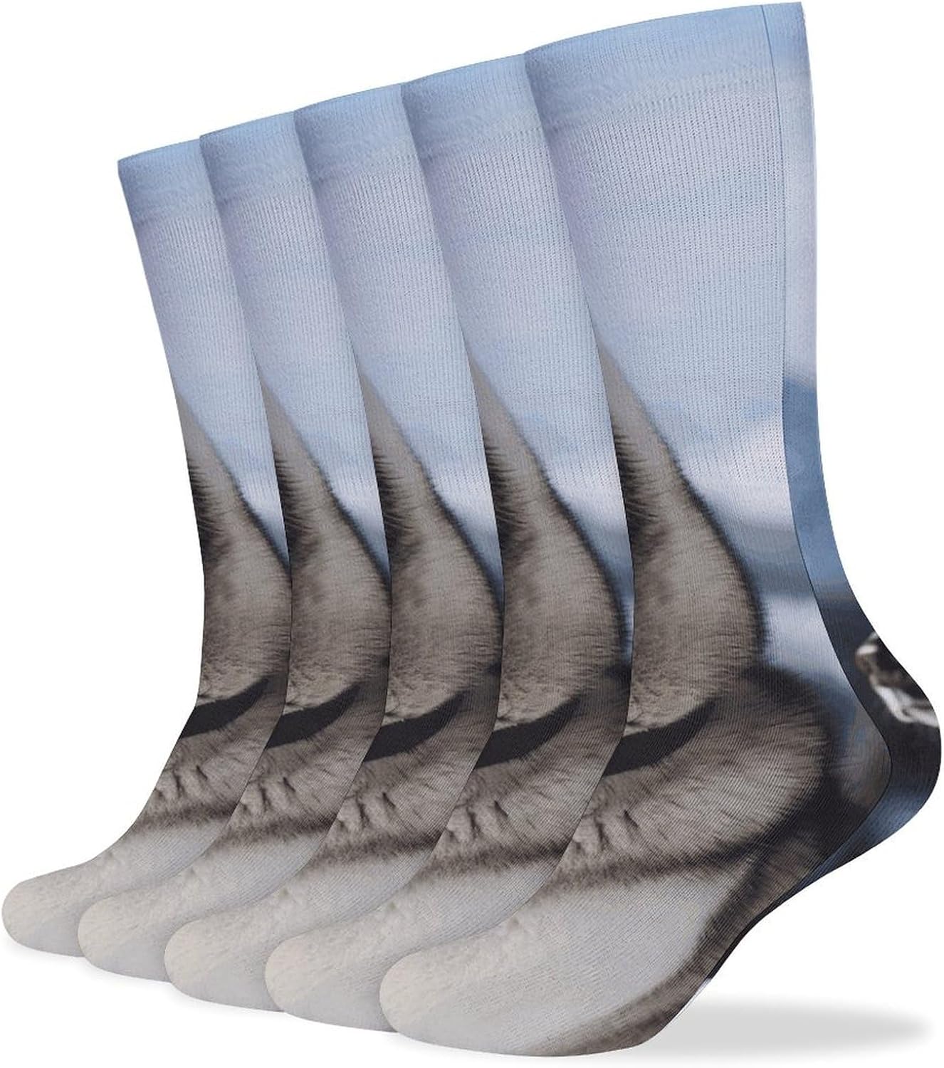 Husky Dogs Knee High Socks Cozy Knee High Socks Soft Mid-Length Sock for All Seasons Daily Wear Adult
