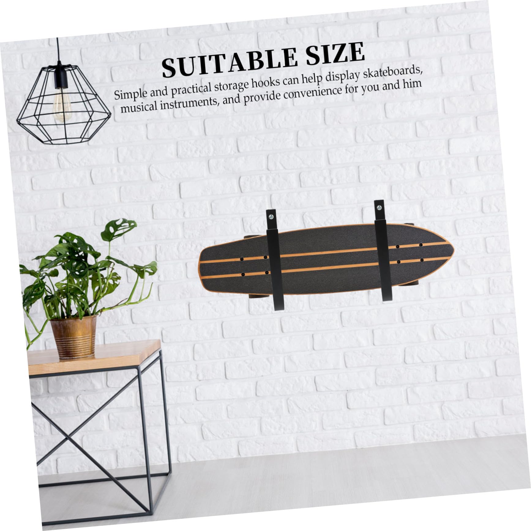 Wandhalterung Hoher Tragkraft Kohlenstoffstahl aus Robuste Skateboard und Praktischen Aufbewahrung mit Ausstellung 2 Stück Schwarz im Haushalt