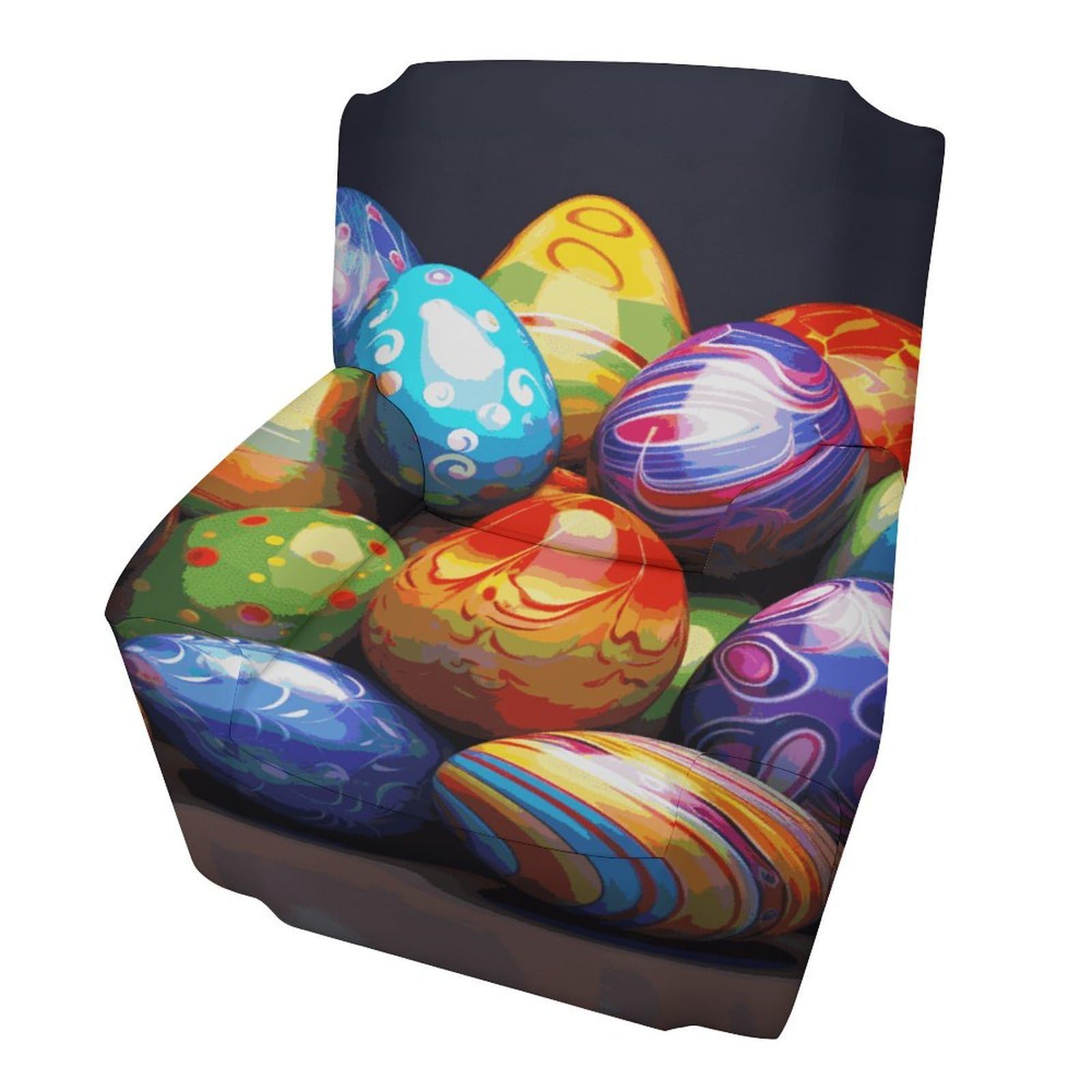 Fodpand Style Easter Eggs Sofa Cover Soft 1 Seater Sofa Slipcover For Pets Washable,Couch Cover With Elastic Straps Furniture Protector