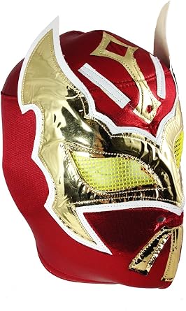 SIN CARA Adult Lucha Libre Wrestling Mask pro-fit Costume Wear - Red