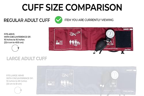 Vista 17 de EMI EBL-430 Royal Sprague - Estetoscopio y brazalete grande para adultos (ver tamaño de puño grande: 13.0 in a 20.1 in 13 a 20 pulgadas)