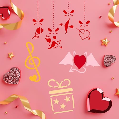 Miniatura 56 de 66 plantillas pequeñas para manualidades, plantillas reutilizables de 3 pulgadas para pintar sobre madera, plantillas de pintura para pared