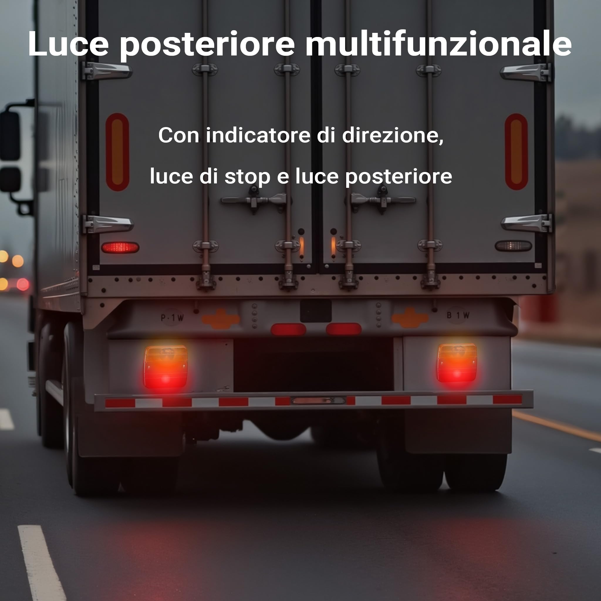Wiltec Set di luci posteriori per rimorchio 12 pezzi Spina 13 poli Cavo da 5 m Marchio di omologazione E