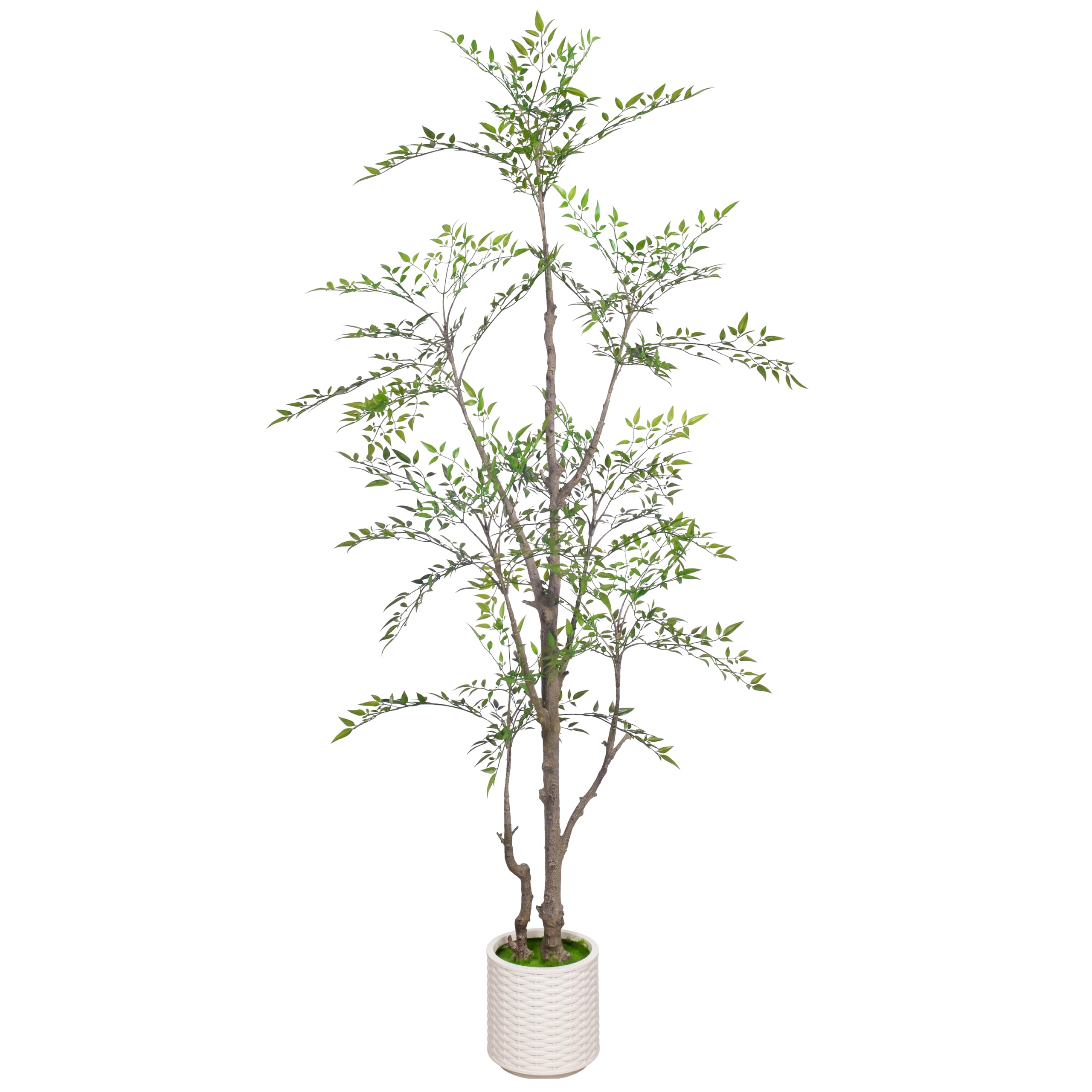 ZKIODV Sztuczna roślina bambusowa Nandina Domestica w doniczce, Święty bambus, sztuczna roślina pokojowa, duże sztuczne rośliny, do salonu, biura, korytarza, zielona