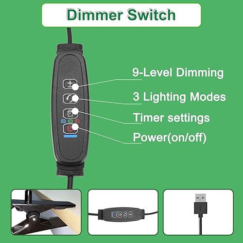 Miniatura 9 de Sunny Power Luces de cultivo con clip para plantas de interior de espectro completo con temporizador y 3 modos de iluminación, luces LED de cultivo